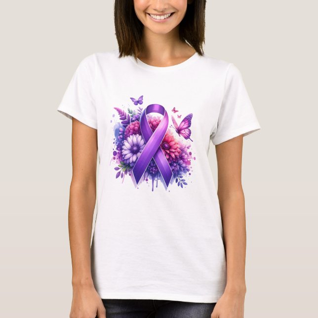 Camiseta Cinta de Concienciación sobre Fibromialgia (Anverso)