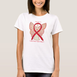 Camiseta Cinta de concientización roja Angel Personalizado 