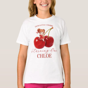 Camiseta Cinta de Coqueta de Cereza Dulce Cumpleaños Rosa N