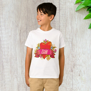 Camiseta Cinta de corazón de amor verdadero con elementos f