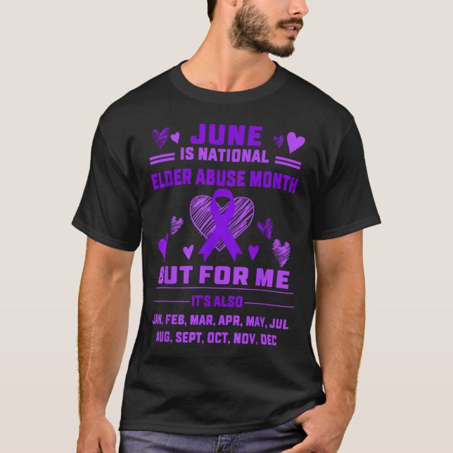 Camiseta Cinta de Corazón Junio es Nacional Abuso de Ancian (Anverso)