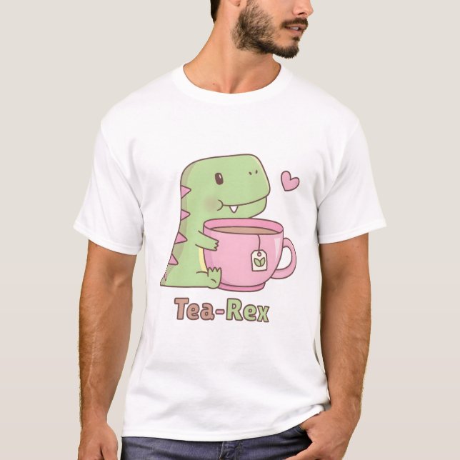 Camiseta Cinta de Dinosaurios Tea-Rex Abrazando a la teacup (Anverso)