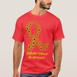 Camiseta Cinta de girasol amarilla para la sensibilización 
