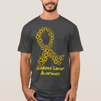 Camiseta Cinta de girasol amarilla para la sensibilización 