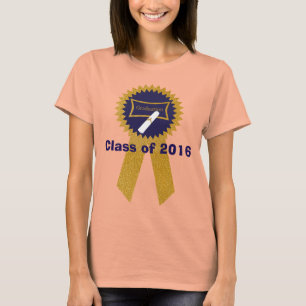 Camiseta Cinta de graduación de marina y oro