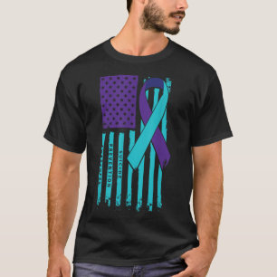Camiseta Cinta de la Bandera Americana Conciencia del Suici