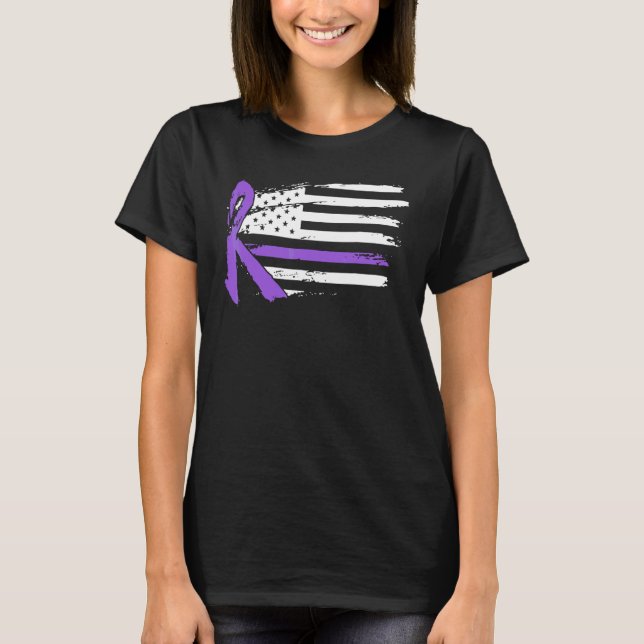 Camiseta Cinta de la Bandera Americana del Mes de Concienci (Anverso)