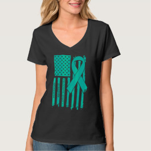 Camiseta Cinta de la bandera americana síndrome de ovario p