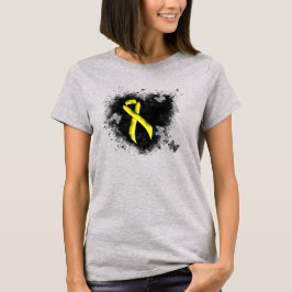 Camiseta Cinta de la conciencia amarilla Corazón desgarrado