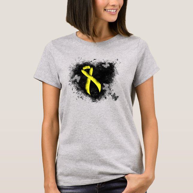 Camiseta Cinta de la conciencia amarilla Corazón desgarrado (Anverso)