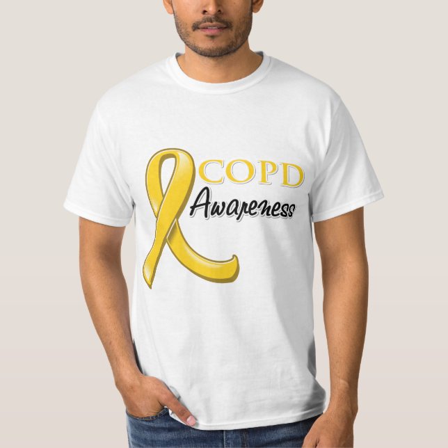 Camiseta Cinta de la conciencia de COPD (cinta del oro) (Anverso)