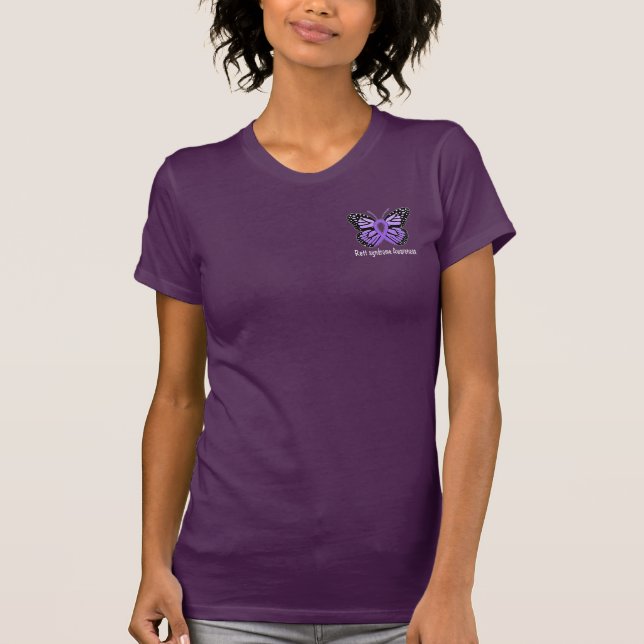 Camiseta Cinta de la conciencia de la mariposa del síndrome (Anverso)