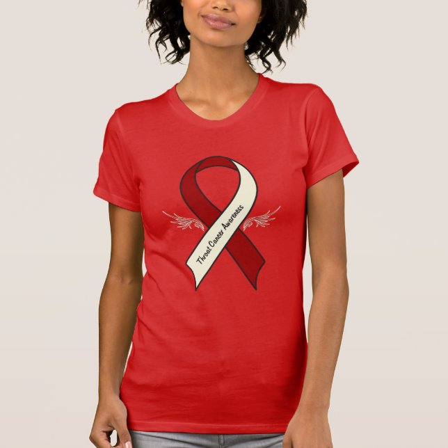 Camiseta Cinta de la conciencia del cáncer de garganta con (Anverso)