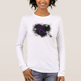 Camiseta Cinta de la Conciencia Púrpura Corazón Grunge