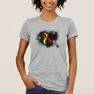 Camiseta Cinta de la conciencia roja y amarilla grunge cora