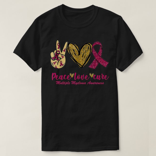 Camiseta Cinta de la Cura del Amor por la Paz Mieloma Múlti (Diseño del anverso)