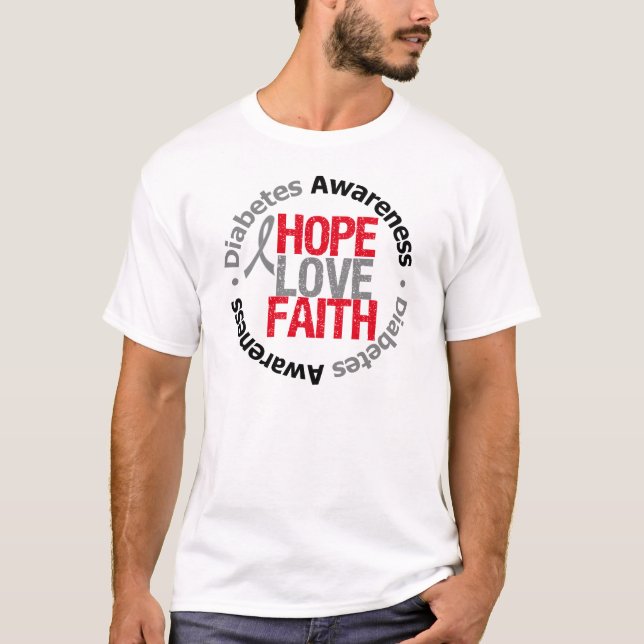 Camiseta Cinta de la fe del amor de la esperanza de la (Anverso)