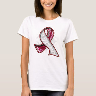 Camiseta Cinta de la filigrana del lema del cáncer de