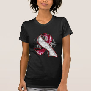 Camiseta Cinta de la filigrana del lema del cáncer de