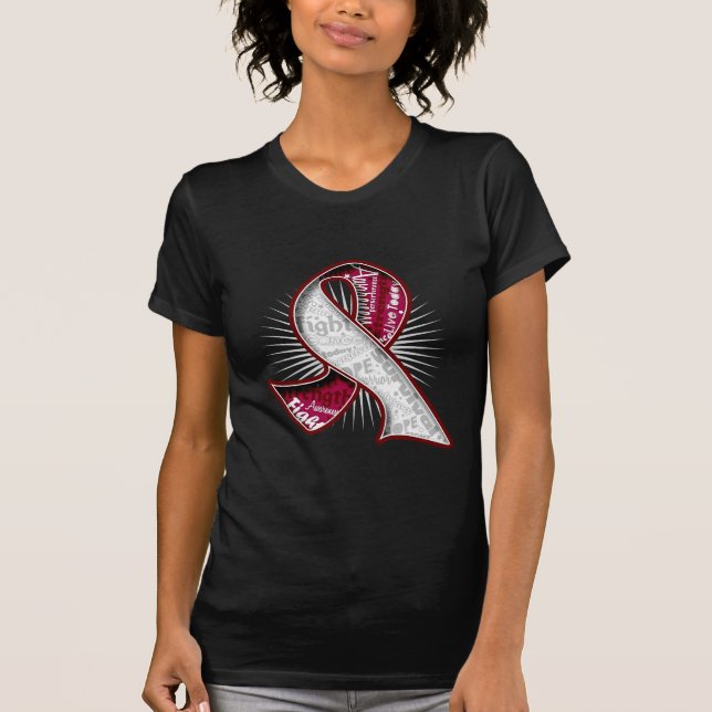 Camiseta Cinta de la filigrana del lema del cáncer de (Anverso)