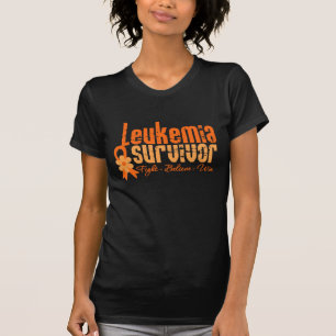 Camiseta Cinta de la flor del superviviente de la leucemia