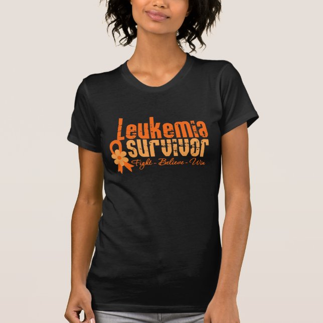 Camiseta Cinta de la flor del superviviente de la leucemia (Anverso)