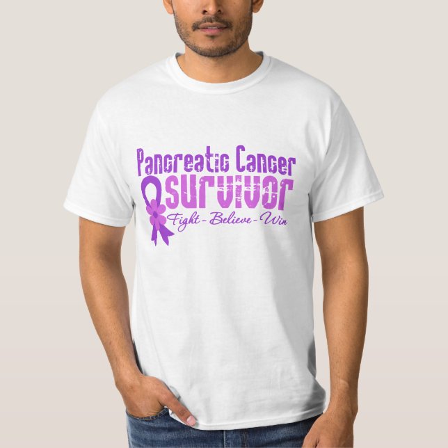 Camiseta Cinta de la flor del superviviente del cáncer (Anverso)