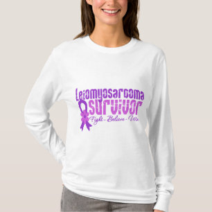 Camiseta Cinta de la flor del superviviente del cáncer de