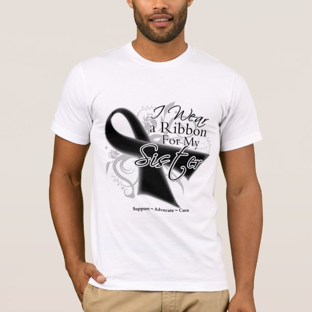 Camiseta Cinta de la hermana - cáncer de piel del melanoma (Anverso)