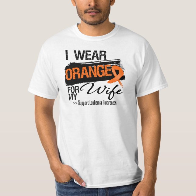 Camiseta Cinta de la leucemia para mi esposa (Anverso)