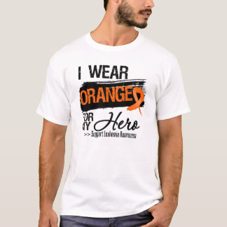 Camiseta Cinta de la leucemia para mi héroe