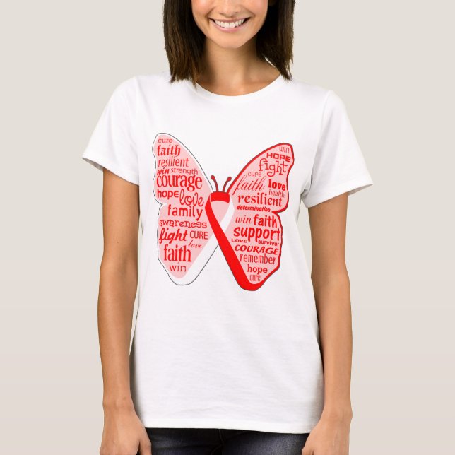 Camiseta Cinta de la mariposa de la conciencia de los MDS (Anverso)