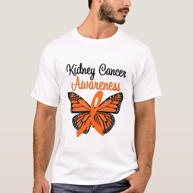 Camiseta Cinta de la mariposa de la conciencia del cáncer (Anverso)