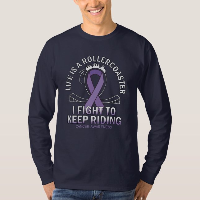 Camiseta Cinta de lavanda para la conciencia del cáncer (Anverso)