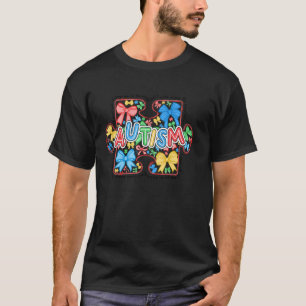 Camiseta Cinta de lazo coqueta del rompecabezas del autismo