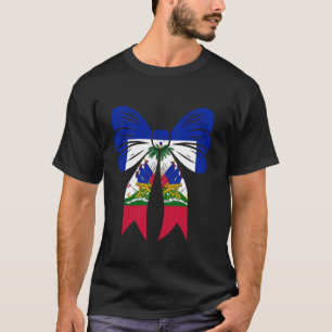 Camiseta Cinta de Lazo de Coqueta de Haití Orgullo de la Ba