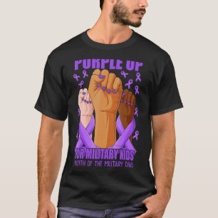 Camiseta Cinta De Manos Púrpura Para Niños Militares C