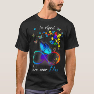 Camiseta Cinta De Mariposa En Abril Usamos Autismo Azul En