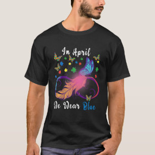 Camiseta Cinta De Mariposa En Abril Usamos Autismo Azul En