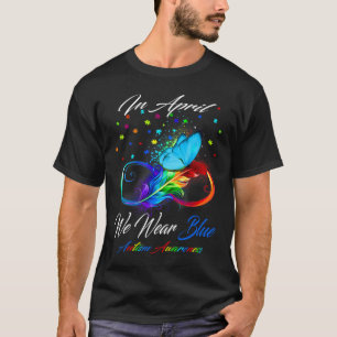 Camiseta Cinta De Mariposa En Abril Usamos Autismo Azul En