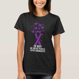 Camiseta Cinta De Mariposa Púrpura Apoya A Guerrero De Un L
