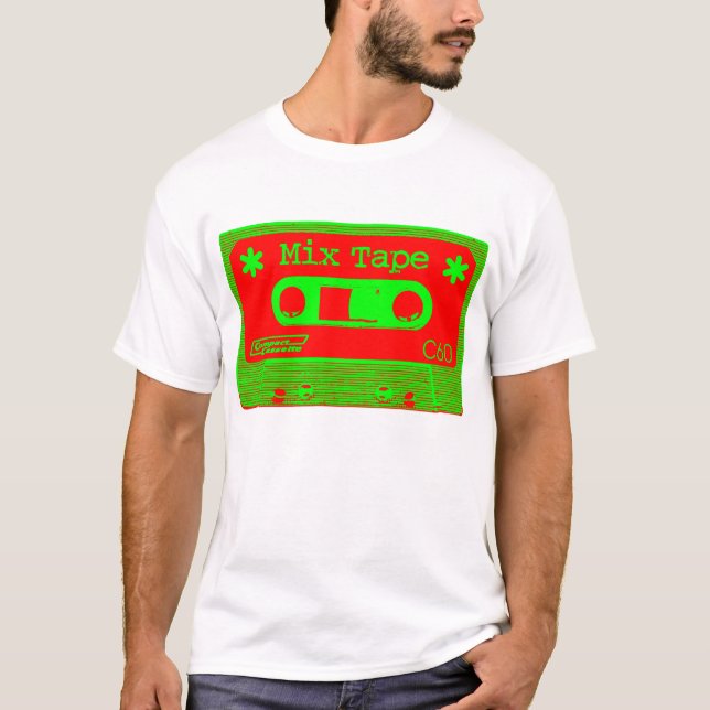 Camiseta Cinta de mezcla psicodélica - Rojo y Verde (Anverso)
