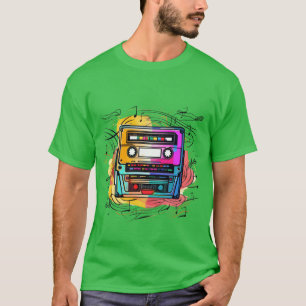 Camiseta Cinta de música retro old school 90s regalo chico