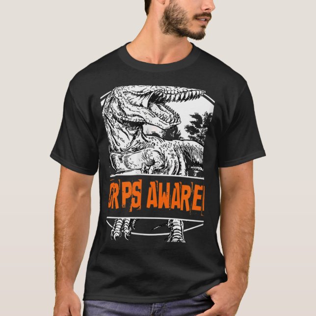 Camiseta Cinta de Naranja de dinosaurios RSD CRPS de sensib (Anverso)