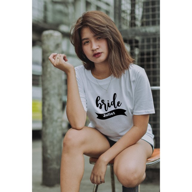 Camiseta Cinta de nombres personalizada Novia de guión mode (Subido por el creador)