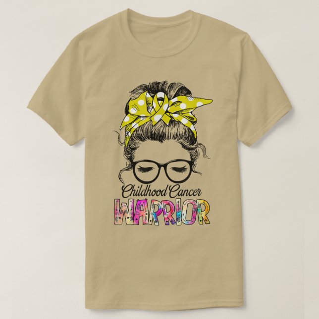 Camiseta Cinta de oro de apoyo a Guerrero del Cáncer Infant (Diseño del anverso)