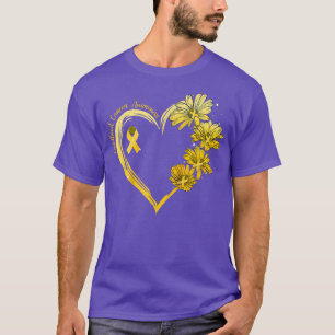 Camiseta Cinta de oro del corazón del girasol consciente de
