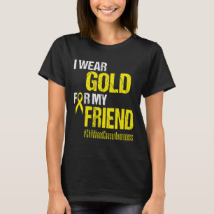 Camiseta Cinta de oro para el cáncer infantil T Usa oro por