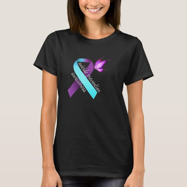 Camiseta Cinta de prevención del suicidio mariposa (Anverso)