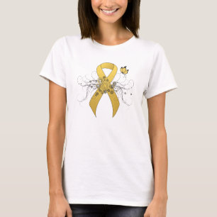 Camiseta Cinta de reconocimiento de oro con mariposa